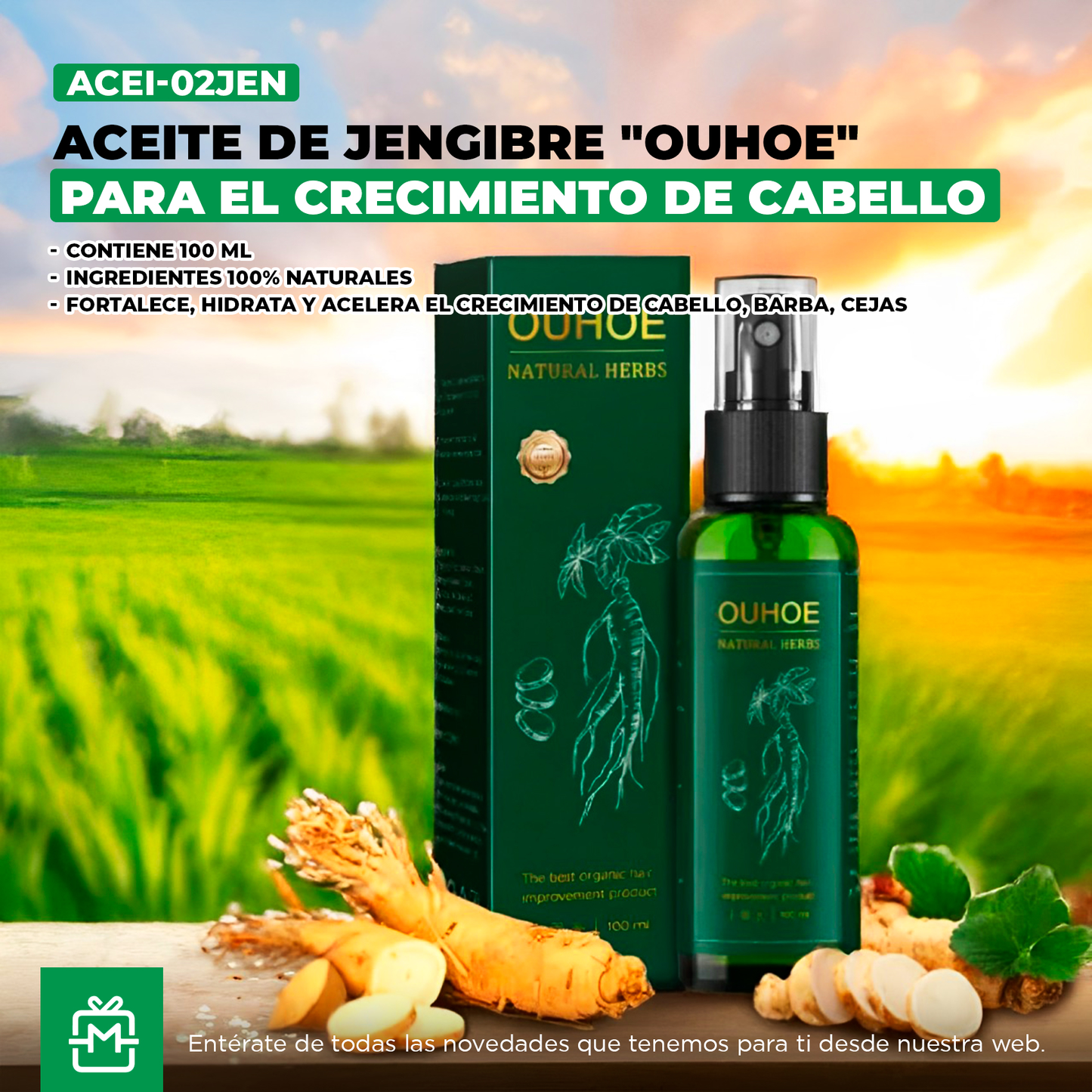 Elixir Capilar OUHOE™ – ¡Despierta el Crecimiento de Tu Cabello! OFERTA 2X1