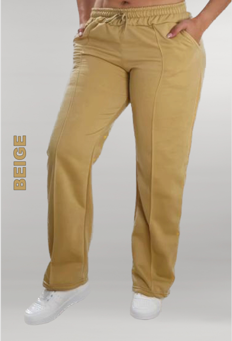 JOGGER BOTA RECTA DE ALGODÓN PERCHADO