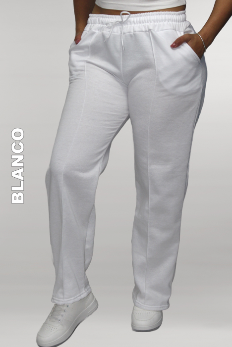 JOGGER BOTA RECTA DE ALGODÓN PERCHADO