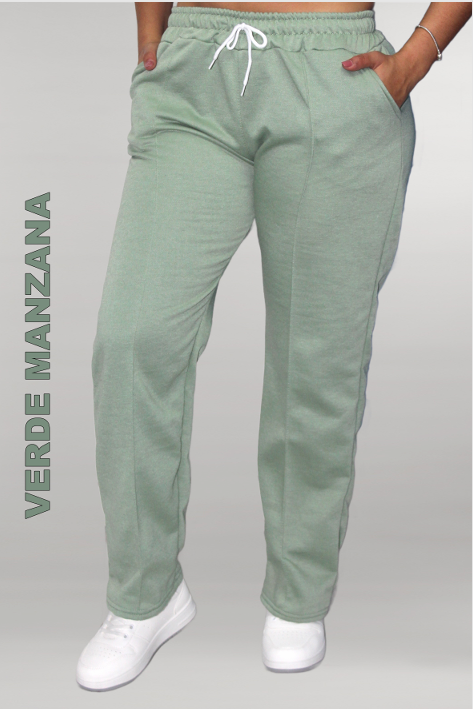 JOGGER BOTA RECTA DE ALGODÓN PERCHADO