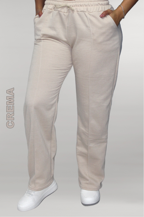 JOGGER BOTA RECTA DE ALGODÓN PERCHADO
