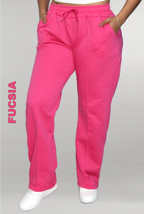 JOGGER BOTA RECTA DE ALGODÓN PERCHADO