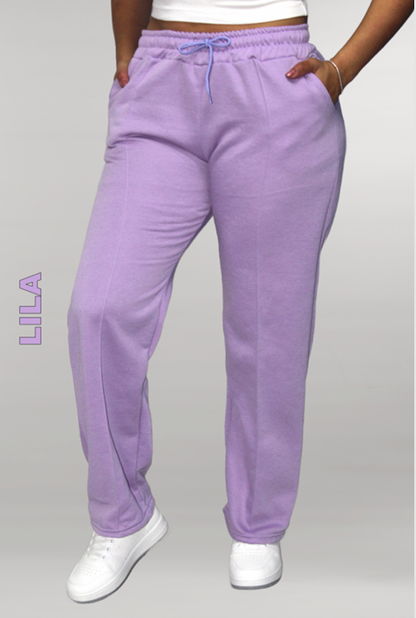 JOGGER BOTA RECTA DE ALGODÓN PERCHADO