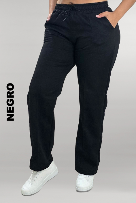 JOGGER BOTA RECTA DE ALGODÓN PERCHADO