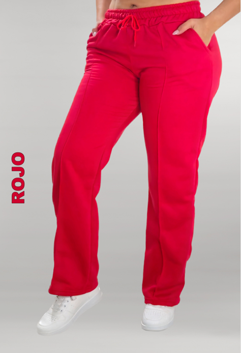 JOGGER BOTA RECTA DE ALGODÓN PERCHADO