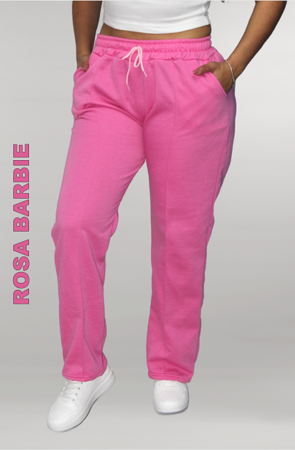 JOGGER BOTA RECTA DE ALGODÓN PERCHADO