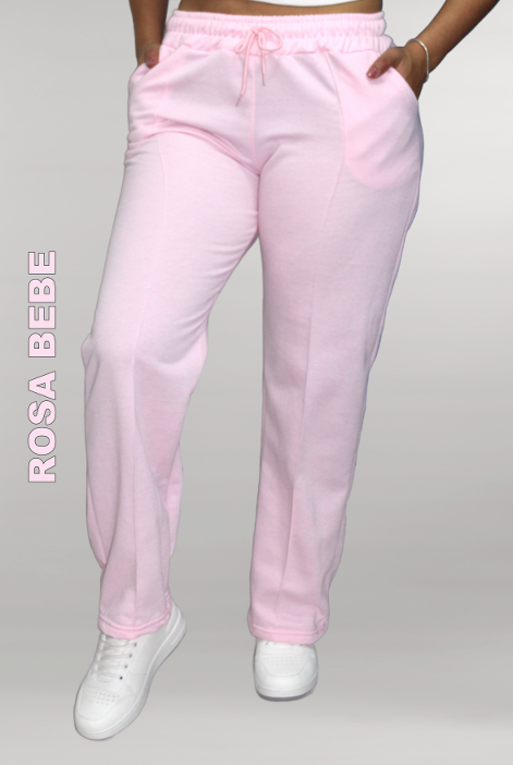 JOGGER BOTA RECTA DE ALGODÓN PERCHADO