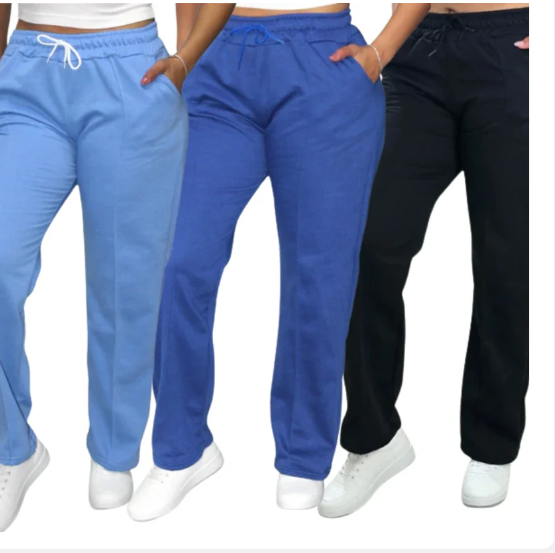 JOGGER BOTA RECTA DE ALGODÓN PERCHADO